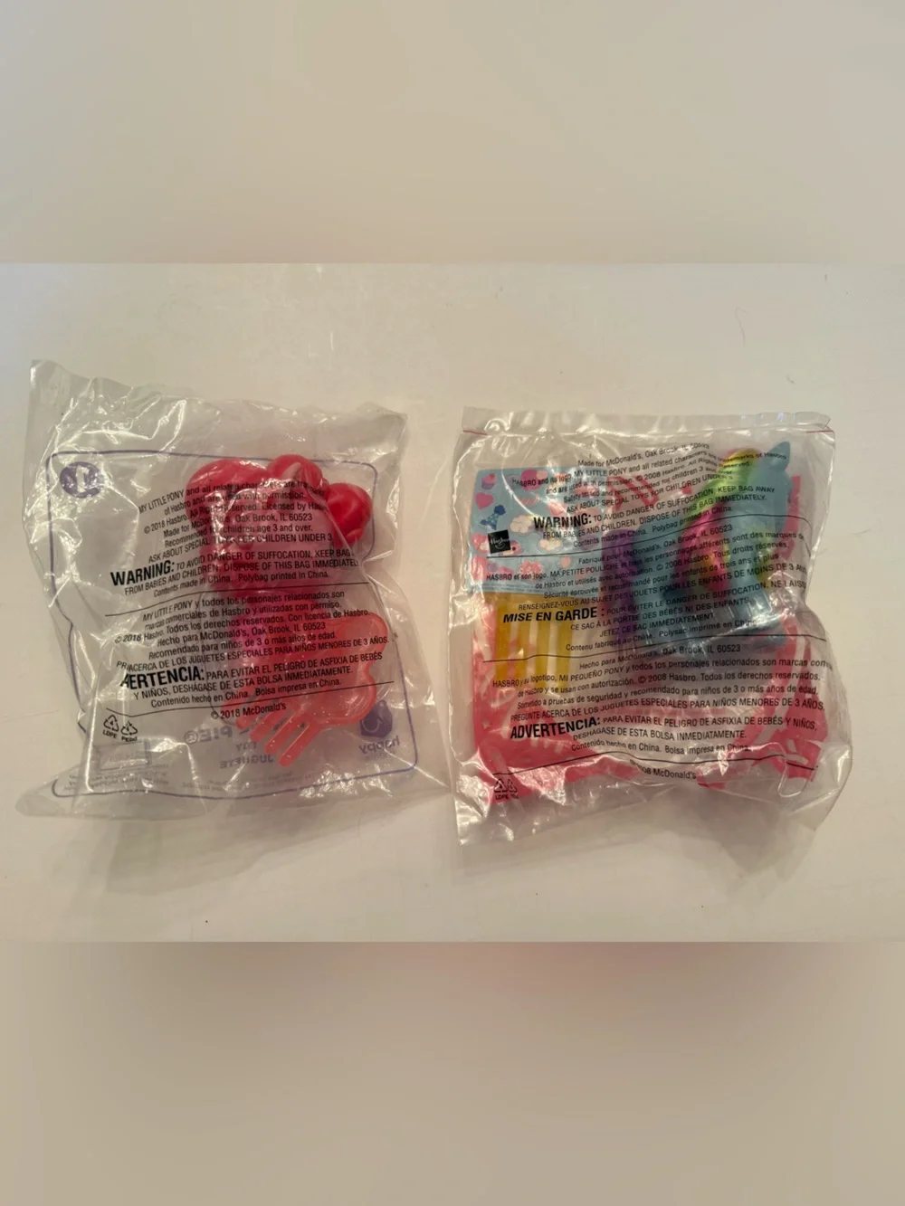 Set of 2 Sealed My Little Pony Happy Meal Toys -Rainbow Dash & Pinkie Pie